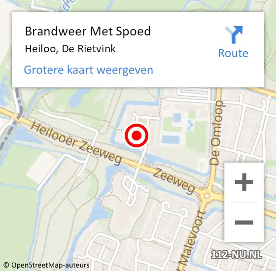 Locatie op kaart van de 112 melding: Brandweer Met Spoed Naar Heiloo, De Rietvink op 1 juni 2019 11:30