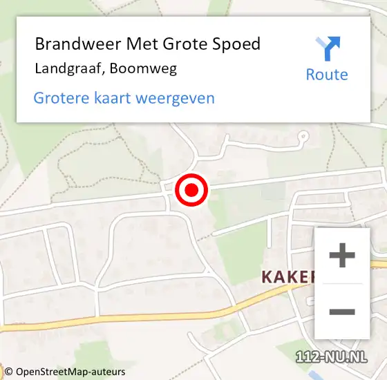 Locatie op kaart van de 112 melding: Brandweer Met Grote Spoed Naar Landgraaf, Boomweg op 1 juni 2019 12:30