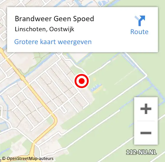 Locatie op kaart van de 112 melding: Brandweer Geen Spoed Naar Linschoten, Oostwijk op 1 juni 2019 13:13