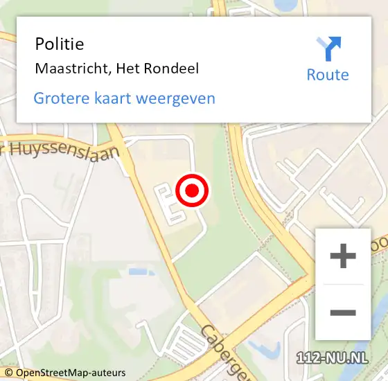 Locatie op kaart van de 112 melding: Politie Maastricht, Het Rondeel op 1 juni 2019 14:13