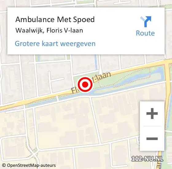 Locatie op kaart van de 112 melding: Ambulance Met Spoed Naar Waalwijk, Floris V-laan op 1 juni 2019 14:35