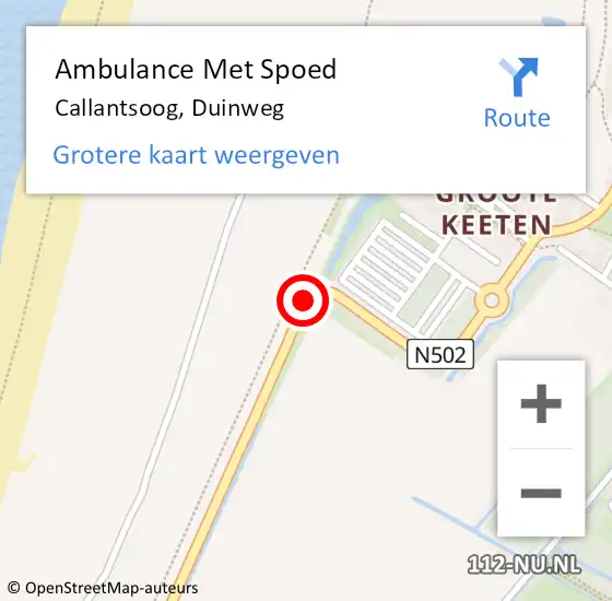 Locatie op kaart van de 112 melding: Ambulance Met Spoed Naar Callantsoog, Duinweg op 1 juni 2019 14:45