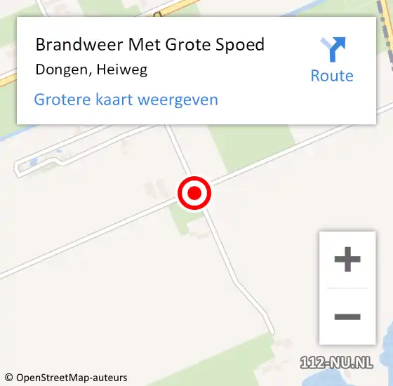 Locatie op kaart van de 112 melding: Brandweer Met Grote Spoed Naar Dongen, Heiweg op 1 juni 2019 16:26