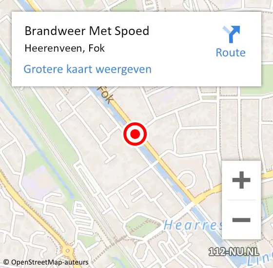 Locatie op kaart van de 112 melding: Brandweer Met Spoed Naar Heerenveen, Fok op 1 juni 2019 16:30