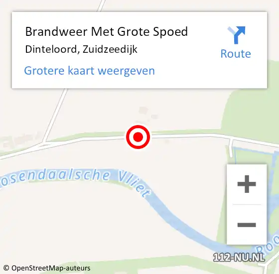 Locatie op kaart van de 112 melding: Brandweer Met Grote Spoed Naar Dinteloord, Zuidzeedijk op 1 juni 2019 16:33