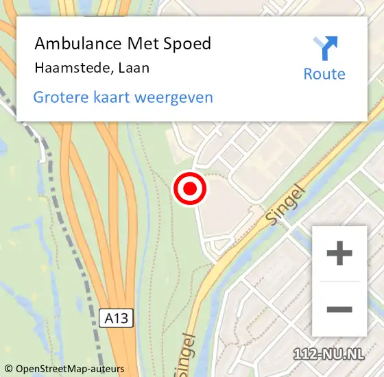 Locatie op kaart van de 112 melding: Ambulance Met Spoed Naar Haamstede, Laan op 1 juni 2019 17:32