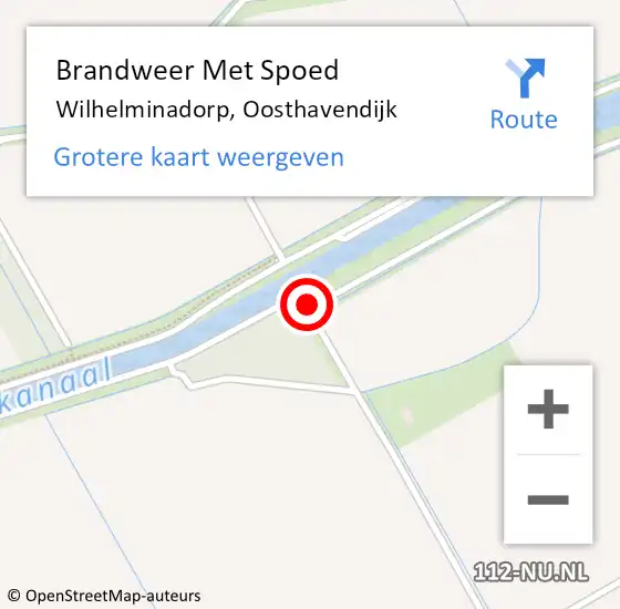 Locatie op kaart van de 112 melding: Brandweer Met Spoed Naar Wilhelminadorp, Oosthavendijk op 1 juni 2019 18:07