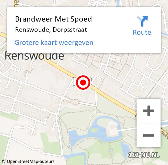 Locatie op kaart van de 112 melding: Brandweer Met Spoed Naar Renswoude, Dorpsstraat op 1 juni 2019 18:21