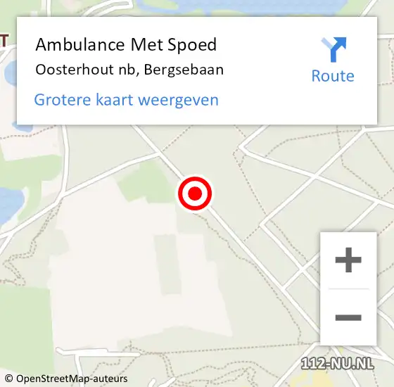 Locatie op kaart van de 112 melding: Ambulance Met Spoed Naar Oosterhout nb, Bergsebaan op 1 juni 2019 19:28