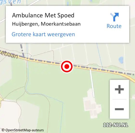 Locatie op kaart van de 112 melding: Ambulance Met Spoed Naar Huijbergen, Moerkantsebaan op 1 juni 2019 19:53