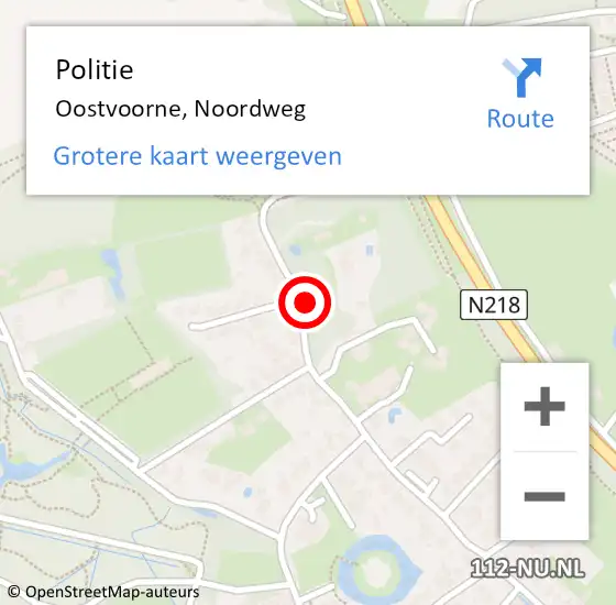 Locatie op kaart van de 112 melding: Politie Oostvoorne, Noordweg op 1 juni 2019 20:18