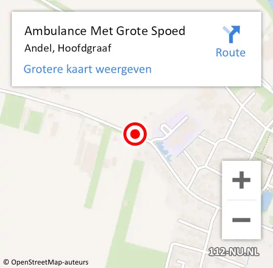 Locatie op kaart van de 112 melding: Ambulance Met Grote Spoed Naar Andel, Hoofdgraaf op 1 juni 2019 21:18