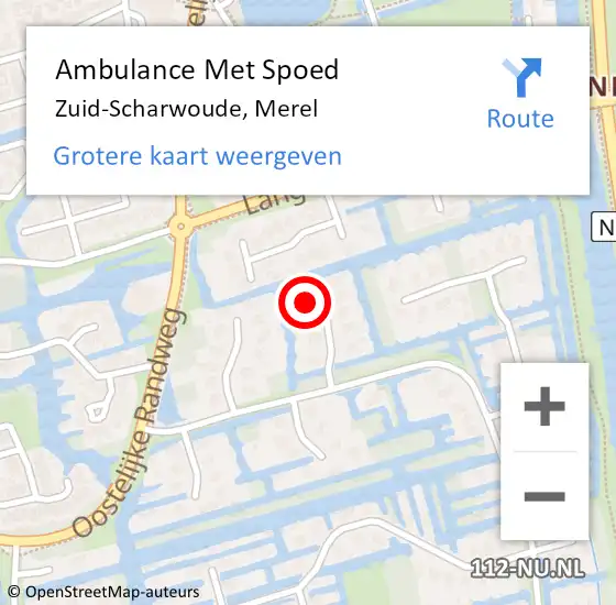 Locatie op kaart van de 112 melding: Ambulance Met Spoed Naar Zuid-Scharwoude, Merel op 3 april 2014 03:00