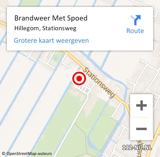 Locatie op kaart van de 112 melding: Brandweer Met Spoed Naar Hillegom, Stationsweg op 3 april 2014 03:02