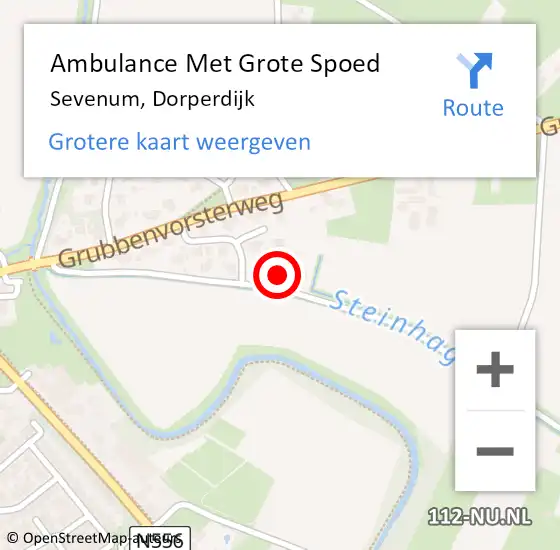 Locatie op kaart van de 112 melding: Ambulance Met Grote Spoed Naar Sevenum, Dorperdijk op 3 april 2014 03:18