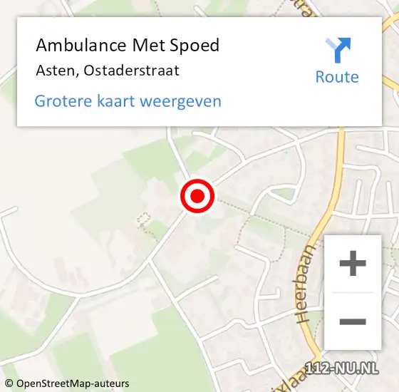 Locatie op kaart van de 112 melding: Ambulance Met Spoed Naar Asten, Ostaderstraat op 1 juni 2019 23:26