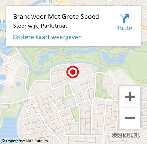 Locatie op kaart van de 112 melding: Brandweer Met Grote Spoed Naar Steenwijk, Aastraat op 2 juni 2019 00:36