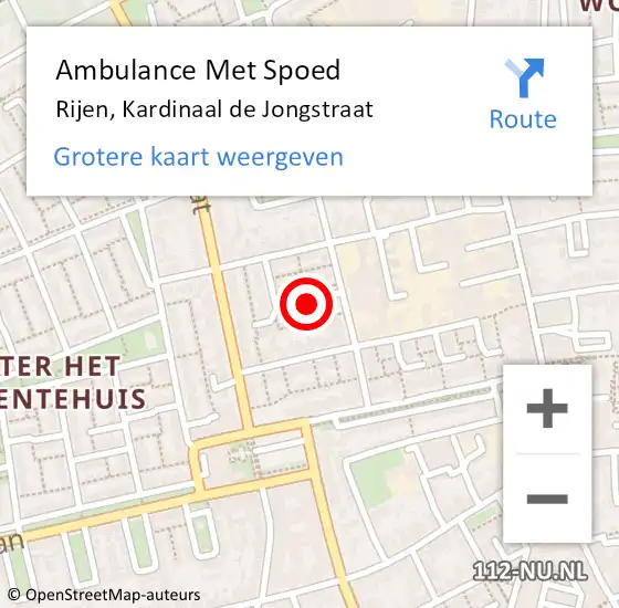 Locatie op kaart van de 112 melding: Ambulance Met Spoed Naar Rijen, Kardinaal de Jongstraat op 2 juni 2019 01:06