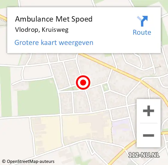 Locatie op kaart van de 112 melding: Ambulance Met Spoed Naar Vlodrop, Kruisweg op 2 juni 2019 01:14