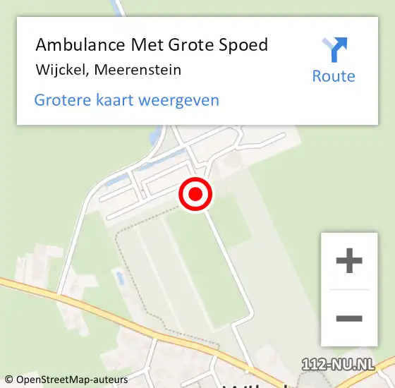 Locatie op kaart van de 112 melding: Ambulance Met Grote Spoed Naar Wijckel, Meerenstein op 2 juni 2019 02:00