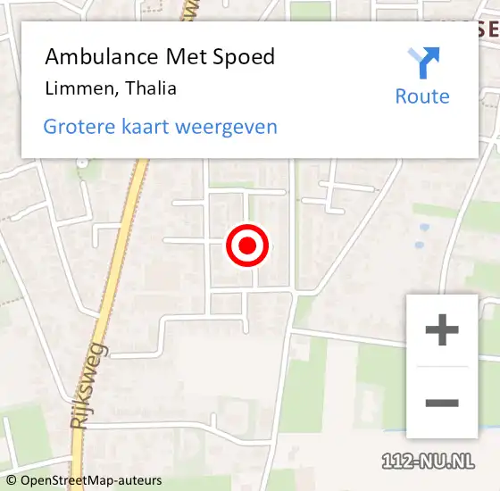Locatie op kaart van de 112 melding: Ambulance Met Spoed Naar Limmen, Thalia op 2 juni 2019 02:45