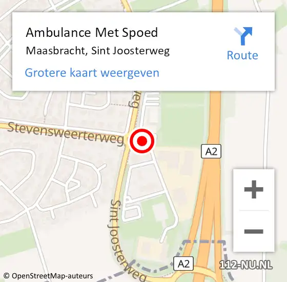 Locatie op kaart van de 112 melding: Ambulance Met Spoed Naar Maasbracht, Sint Joosterweg op 2 juni 2019 07:34