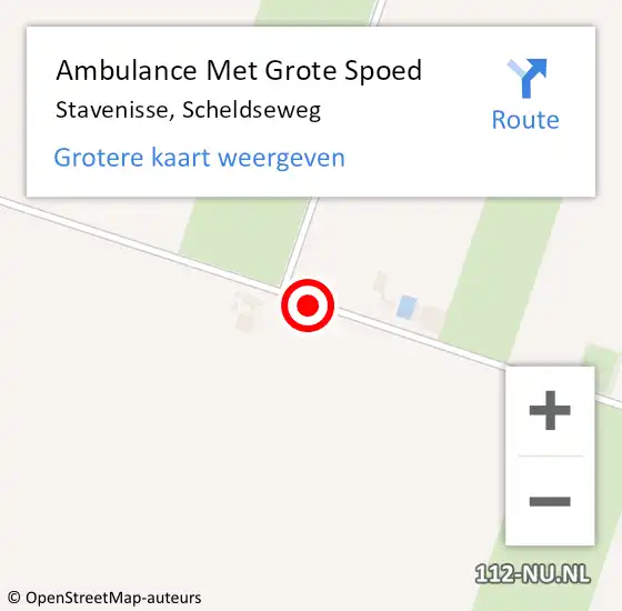 Locatie op kaart van de 112 melding: Ambulance Met Grote Spoed Naar Stavenisse, Scheldseweg op 2 juni 2019 08:05