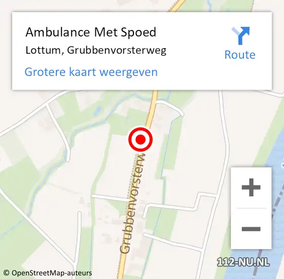 Locatie op kaart van de 112 melding: Ambulance Met Spoed Naar Lottum, Grubbenvorsterweg op 2 juni 2019 10:29