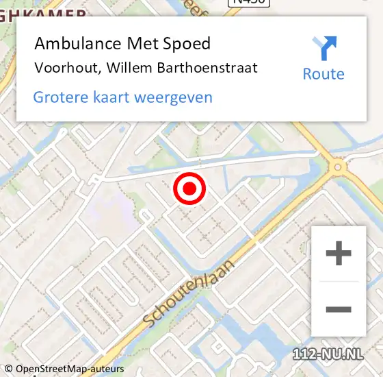 Locatie op kaart van de 112 melding: Ambulance Met Spoed Naar Voorhout, Willem Barthoenstraat op 2 juni 2019 11:22