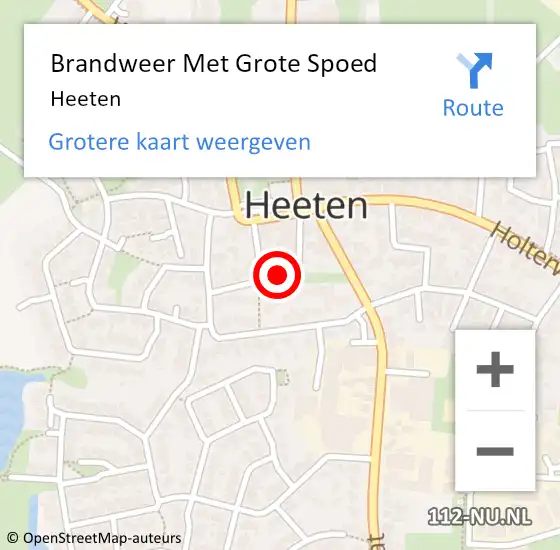 Locatie op kaart van de 112 melding: Brandweer Met Grote Spoed Naar Heeten op 2 juni 2019 13:09