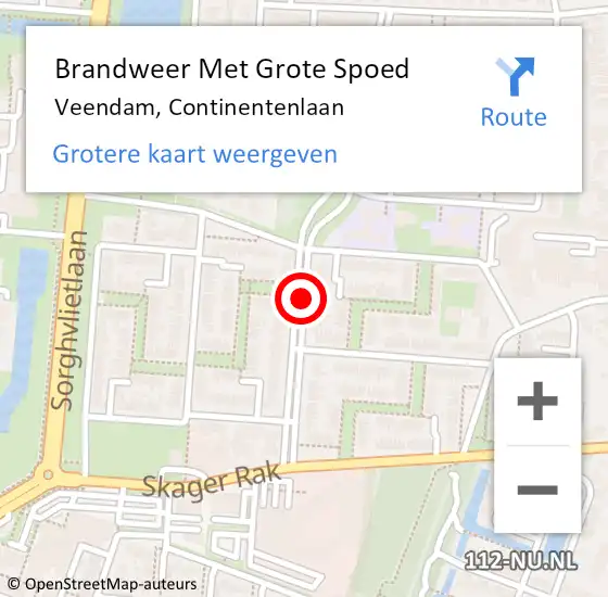 Locatie op kaart van de 112 melding: Brandweer Met Grote Spoed Naar Veendam, Continentenlaan op 2 juni 2019 13:52