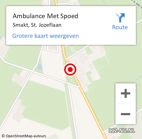 Locatie op kaart van de 112 melding: Ambulance Met Spoed Naar Smakt, St. Jozeflaan op 2 juni 2019 14:53