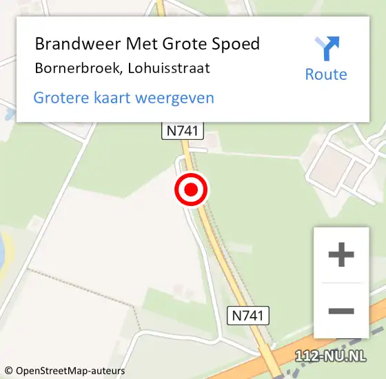 Locatie op kaart van de 112 melding: Brandweer Met Grote Spoed Naar Bornerbroek, Lohuisstraat op 2 juni 2019 15:29