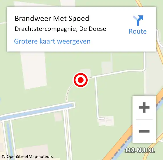 Locatie op kaart van de 112 melding: Brandweer Met Spoed Naar Drachtstercompagnie, De Doese op 2 juni 2019 15:33