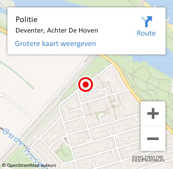 Locatie op kaart van de 112 melding: Politie Deventer, Achter De Hoven op 2 juni 2019 18:05