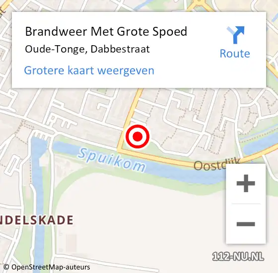 Locatie op kaart van de 112 melding: Brandweer Met Grote Spoed Naar Oude-Tonge, Dabbestraat op 2 juni 2019 18:58