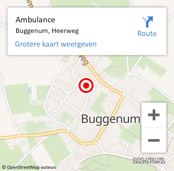 Locatie op kaart van de 112 melding: Ambulance Buggenum, Heerweg op 3 april 2014 08:05