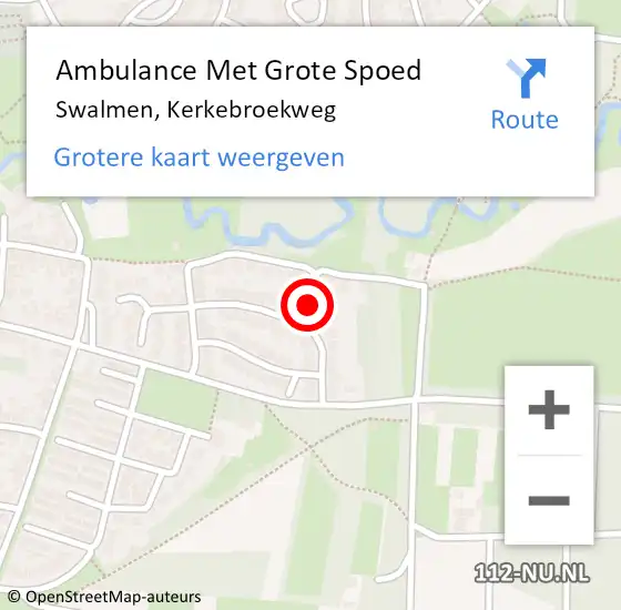 Locatie op kaart van de 112 melding: Ambulance Met Grote Spoed Naar Swalmen, Kerkebroekweg op 2 juni 2019 20:29