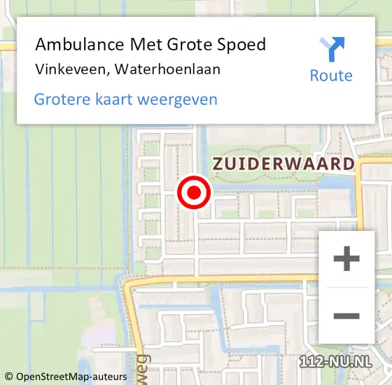 Locatie op kaart van de 112 melding: Ambulance Met Grote Spoed Naar Vinkeveen, Waterhoenlaan op 2 juni 2019 21:54