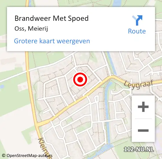 Locatie op kaart van de 112 melding: Brandweer Met Spoed Naar Oss, Meierij op 3 juni 2019 02:10