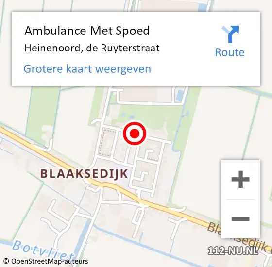 Locatie op kaart van de 112 melding: Ambulance Met Spoed Naar Heinenoord, de Ruyterstraat op 3 juni 2019 02:15