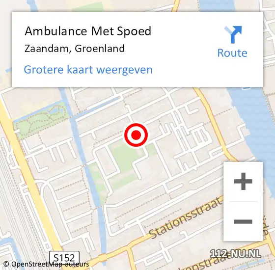 Locatie op kaart van de 112 melding: Ambulance Met Spoed Naar Zaandam, Groenland op 3 juni 2019 02:35