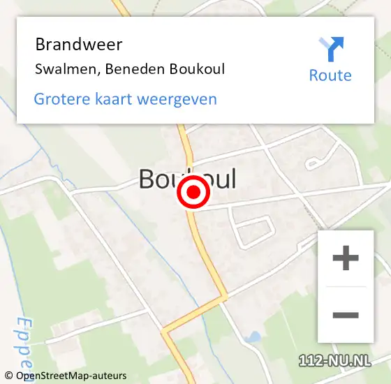 Locatie op kaart van de 112 melding: Brandweer Swalmen, Beneden Boukoul op 3 juni 2019 06:34