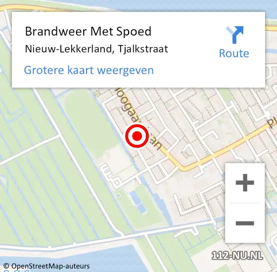 Locatie op kaart van de 112 melding: Brandweer Met Spoed Naar Nieuw-Lekkerland, Tjalkstraat op 3 juni 2019 08:11