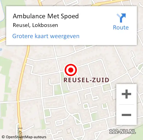 Locatie op kaart van de 112 melding: Ambulance Met Spoed Naar Reusel, Lokbossen op 3 juni 2019 08:17