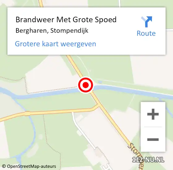 Locatie op kaart van de 112 melding: Brandweer Met Grote Spoed Naar Bergharen, Stompendijk op 3 juni 2019 10:13