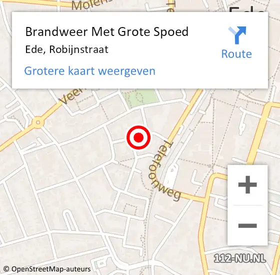 Locatie op kaart van de 112 melding: Brandweer Met Grote Spoed Naar Ede, Robijnstraat op 3 juni 2019 12:31