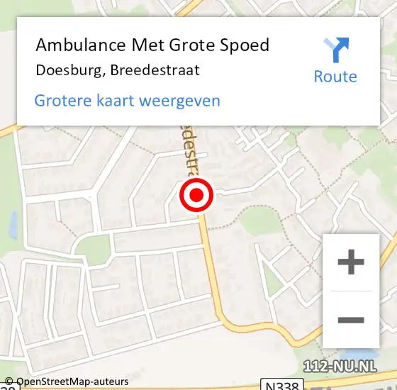 Locatie op kaart van de 112 melding: Ambulance Met Grote Spoed Naar Doesburg, Breedestraat op 3 juni 2019 12:54