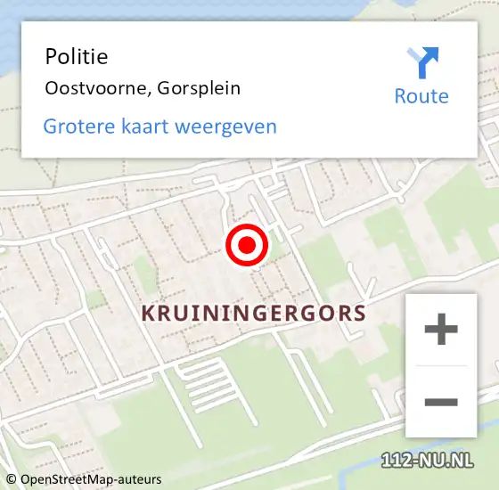 Locatie op kaart van de 112 melding: Politie Oostvoorne, Gorsplein op 3 juni 2019 14:12