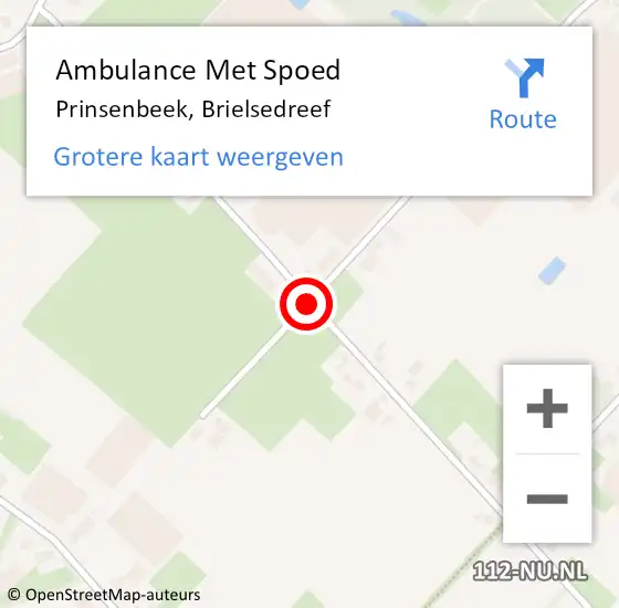 Locatie op kaart van de 112 melding: Ambulance Met Spoed Naar Prinsenbeek, Brielsedreef op 3 juni 2019 14:37